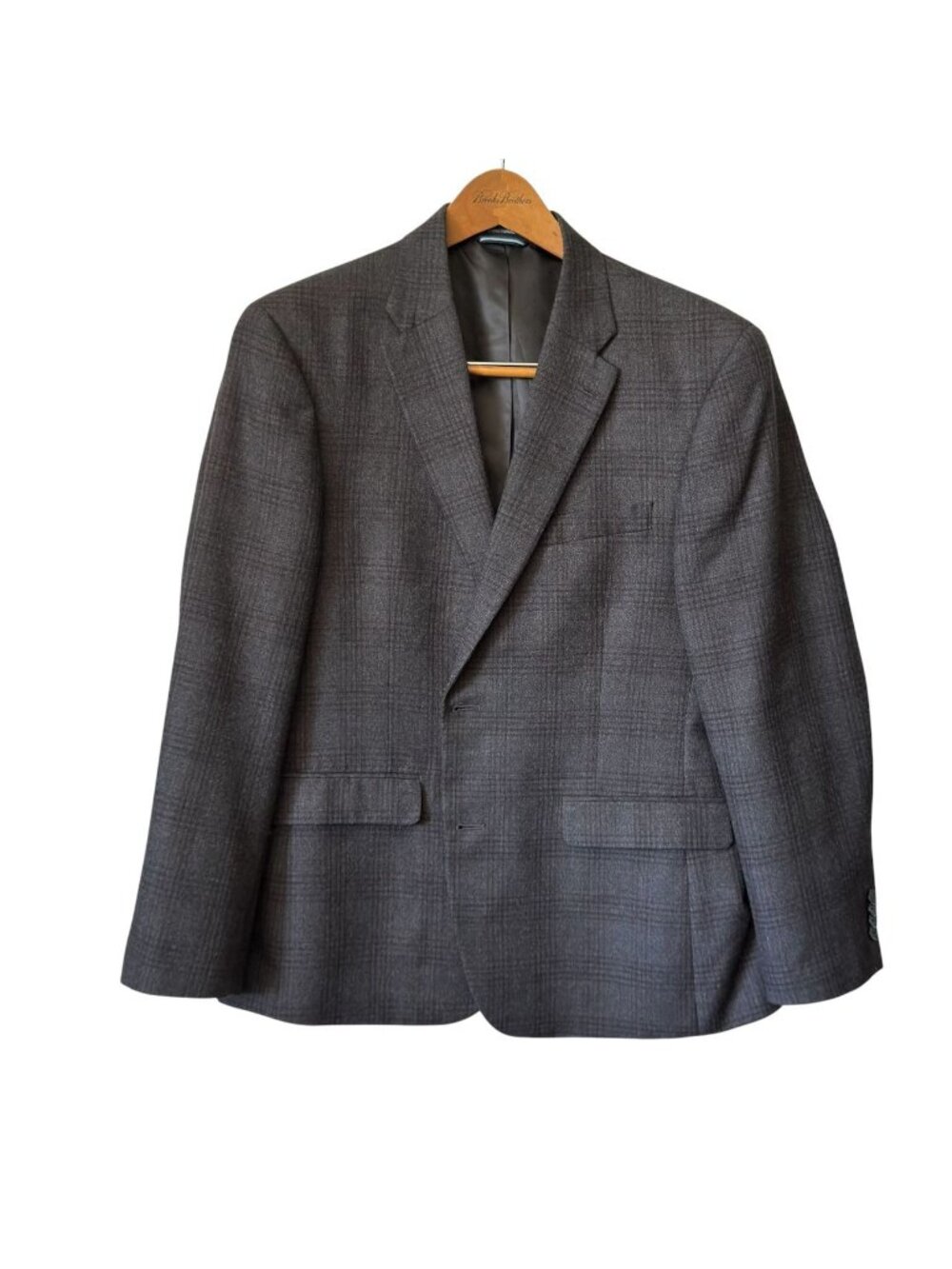 Vintage Tommy Hilfiger Mens 44 R Sport Coat Glen Plaid Check Gray Black Wool - Picture 4 of 16